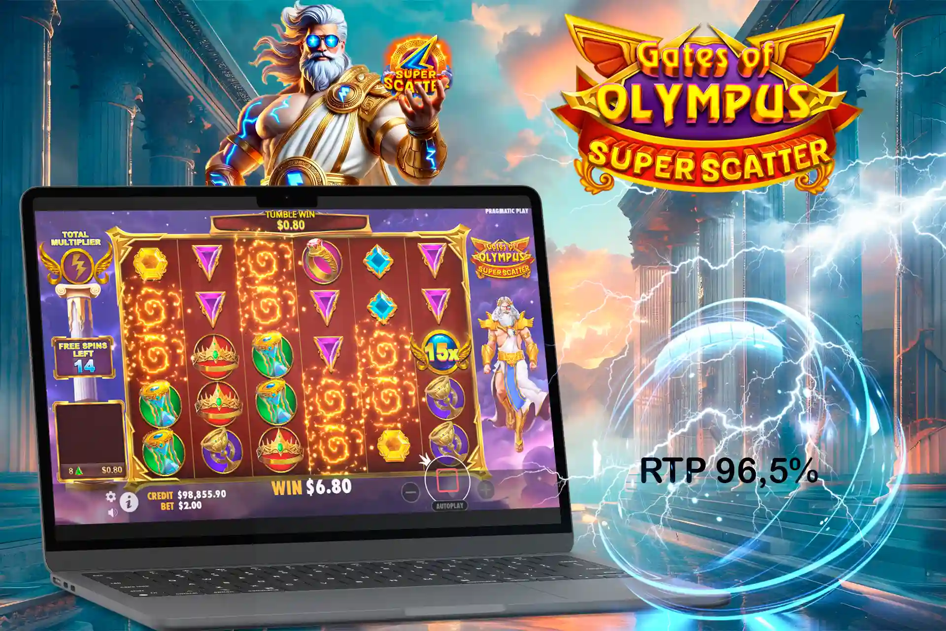 Gates of Olympus Super Scatter slot high volatility and big wins