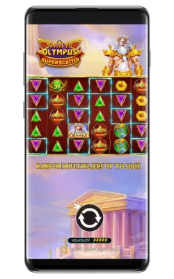 Screenshot of the official game Gates of Olympus Super Scatter