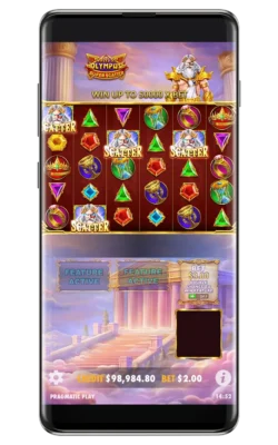Screenshot of the official game Gates of Olympus Super Scatter